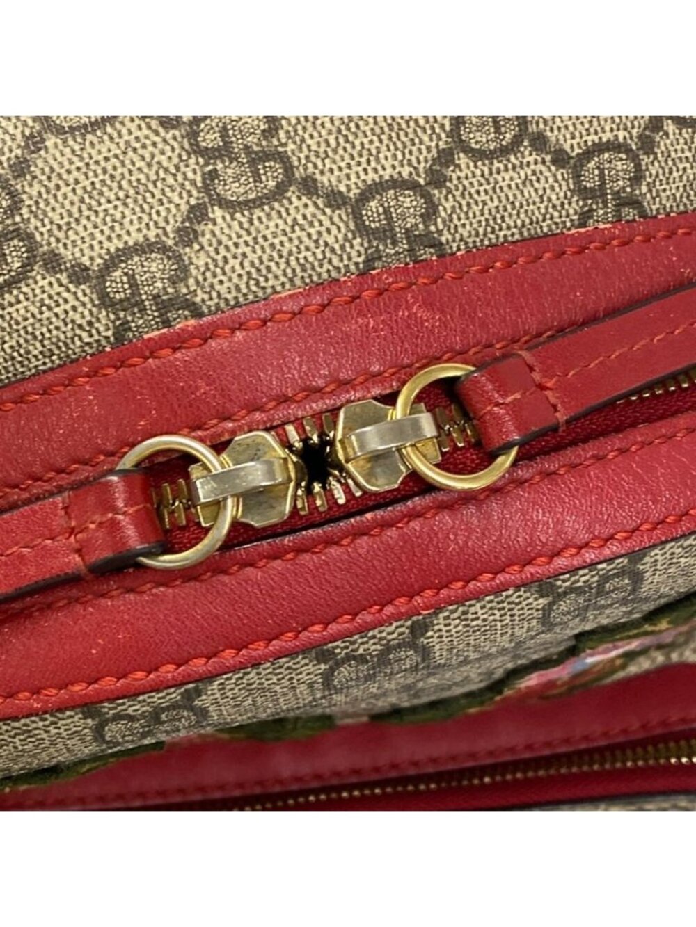 Gucci Backpack Courier Beige Red Multi Snake Heart Limited Edition Leather - Picture 11 of 15